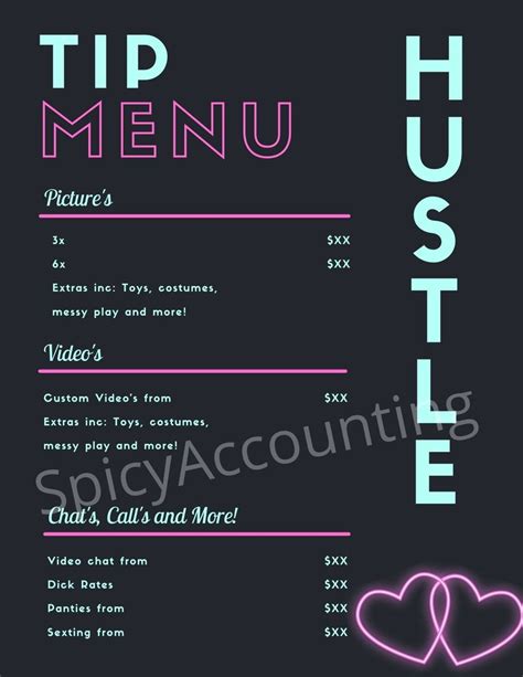 onlyfans menu prices|OnlyFans Menu Ideas and Examples 